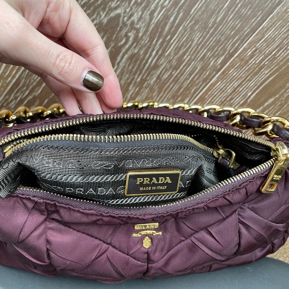 PRADA *Never worn* Eggplant Purple handle bag nylon - Picture 6 of 10